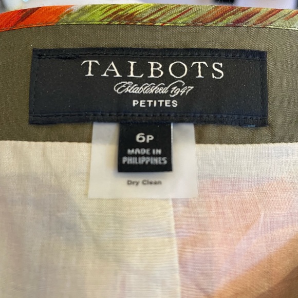 Talbots vivid silk blend print skirt w/grosgrain trim - Picture 5 of 5